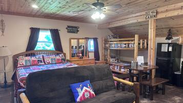 King bed and a twin bunk bed