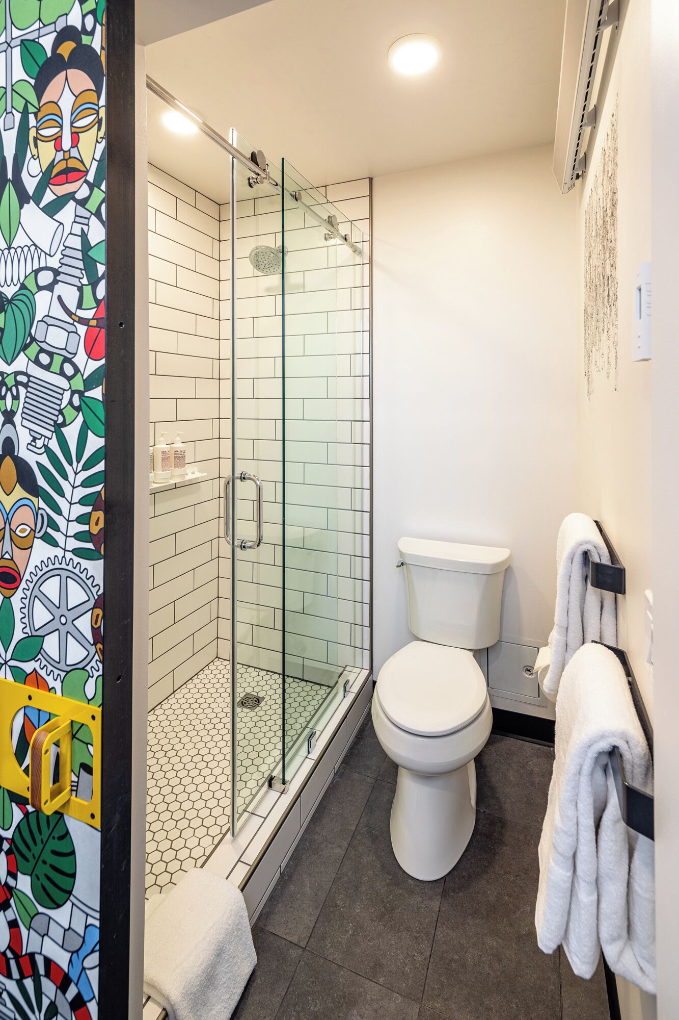 room, 1 queen bed (micro) | bathroom | shower, designer toiletries, hair dryer, bathrobes