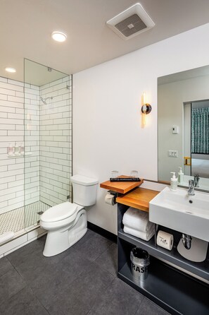 Suite (Mill Creek) | Bathroom | Shower, designer toiletries, hair dryer, bathrobes - The FINCH (Walla Walla)