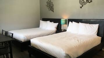 Hypo-allergenic bedding, individually furnished, desk, blackout curtains