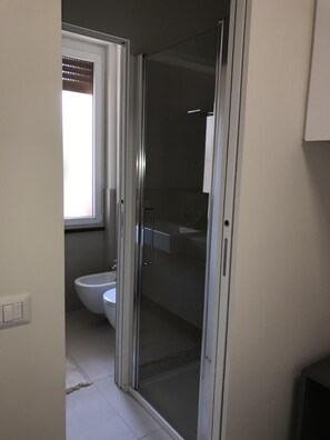 Dusche, Haartrockner, Bidet, Handtücher