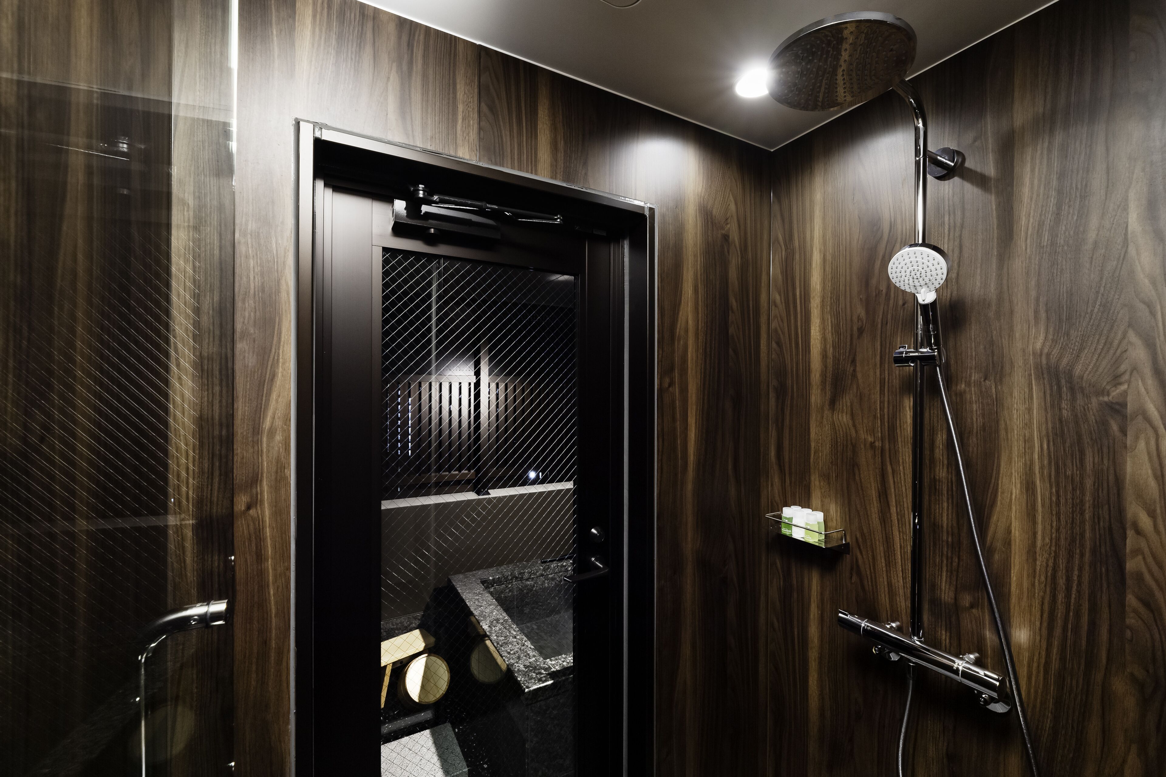 king room with partially open-air bath (japanese style tatami), non smoking | bathroom shower