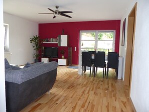 Fernseher, DVD-Player, BĂŒcher