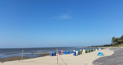 Vue sur la mer, fraîchement rénové, balcon ensoleillé, directement sur la mer et à proximité de la ville, WiFi