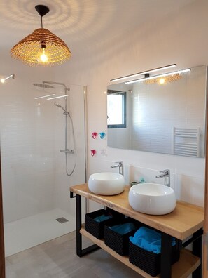 Shower, hair dryer