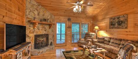 TV, fireplace, DVD player