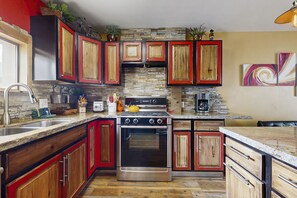 Fridge, oven, stovetop, dishwasher