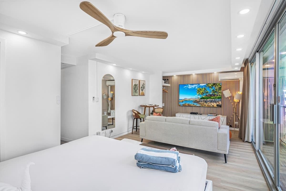 Desk, iron/ironing board, travel crib, free WiFi