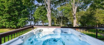 Lakefront Retreat with Dock, Private Hot Tub, Central AC, and Private Beach