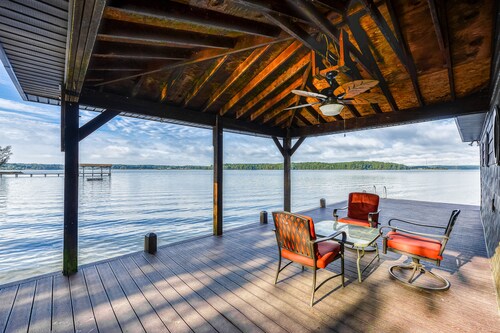 Lakefront Retreat with Dock, Private Hot Tub, Central AC, and Private Beach