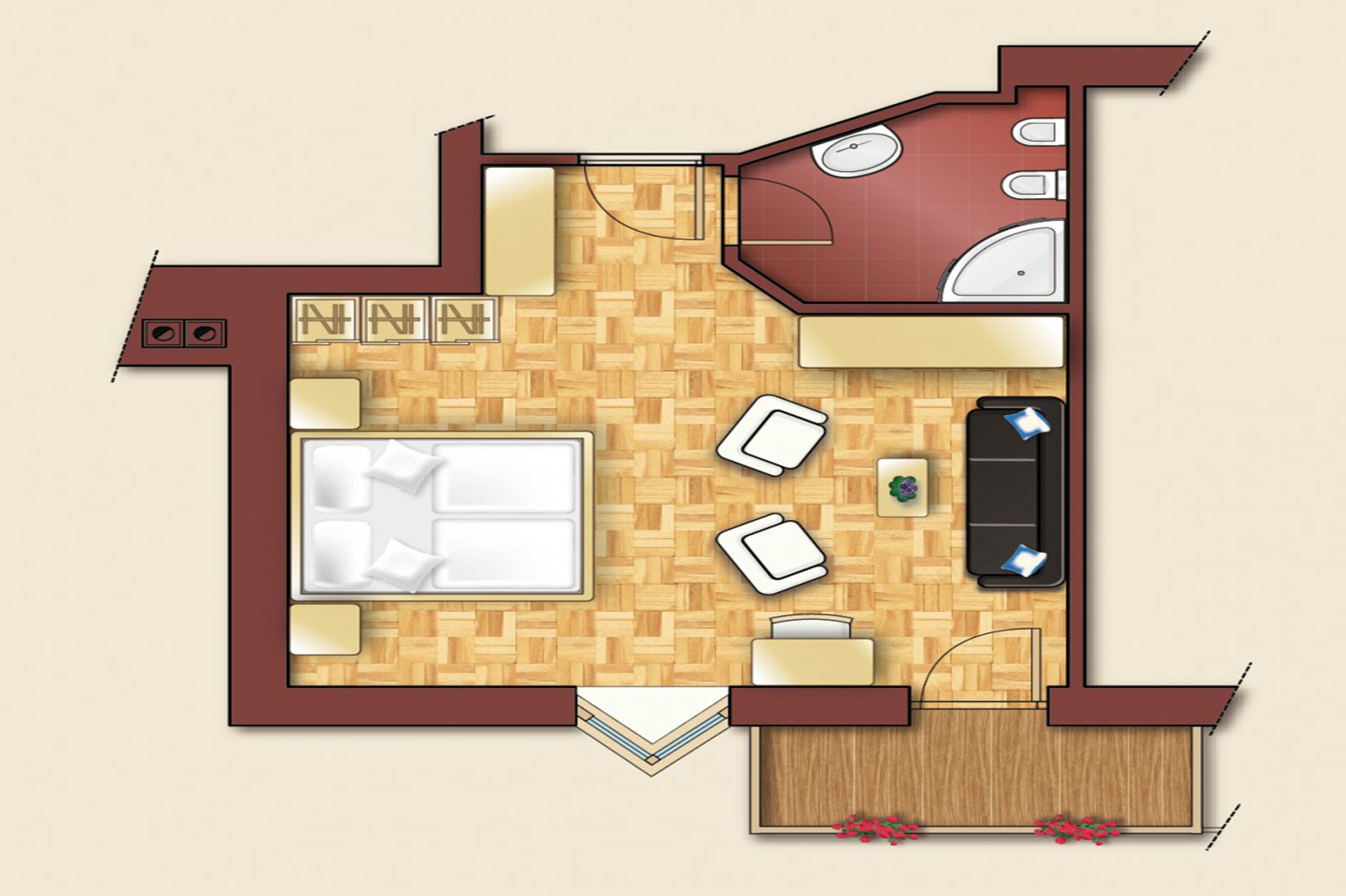 superior double room | floor plan
