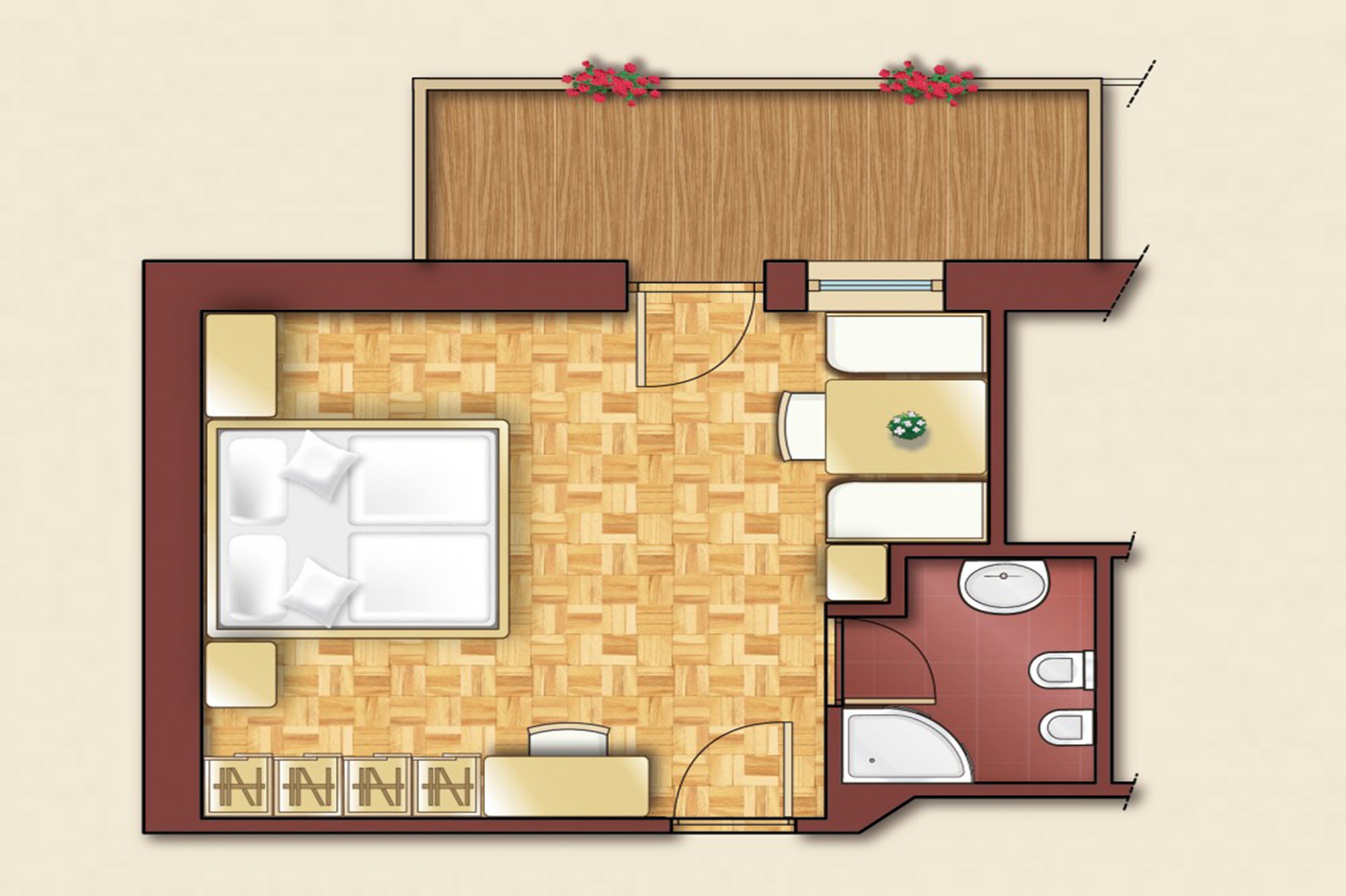 comfort double room | floor plan