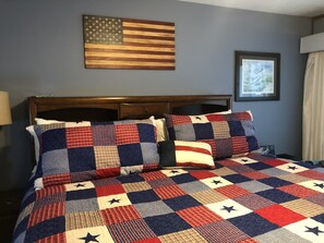 2 bedrooms, in-room safe, iron/ironing board, travel cot