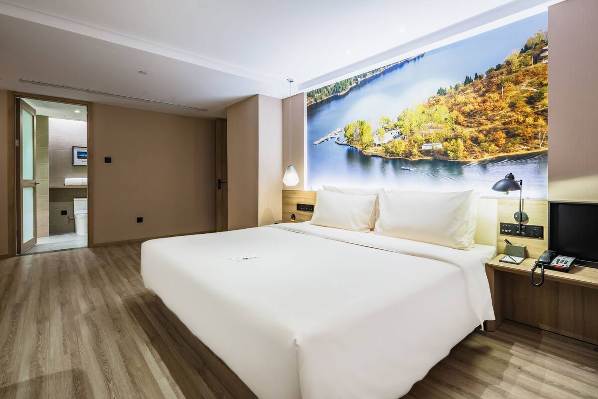 Phòng Suite Cao cấp | Bộ trải giường bằng vải cotton Ai Cập, bộ đồ giường cao cấp 