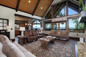 Televisión, chimenea y reproductor de DVD 