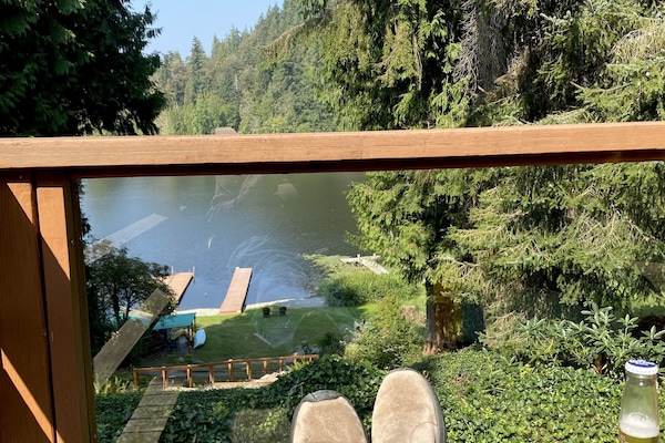 An unobstructed view looking through safety glass… Life is good on Lake Desire!