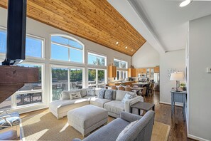 Smart TV, fireplace, video games, DVD player