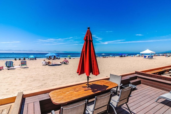 On the beach - Beachfront Ground Floor Condo | King Bed Ocean Views Private Patio (Carpinteria)