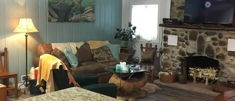 Smart TV, DVD player, books, stereo