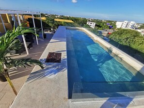 Outdoor pool, a rooftop pool