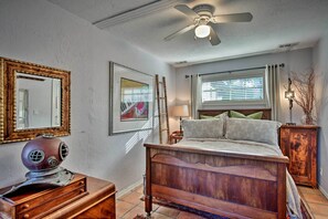 1 bedroom, desk, iron/ironing board, internet