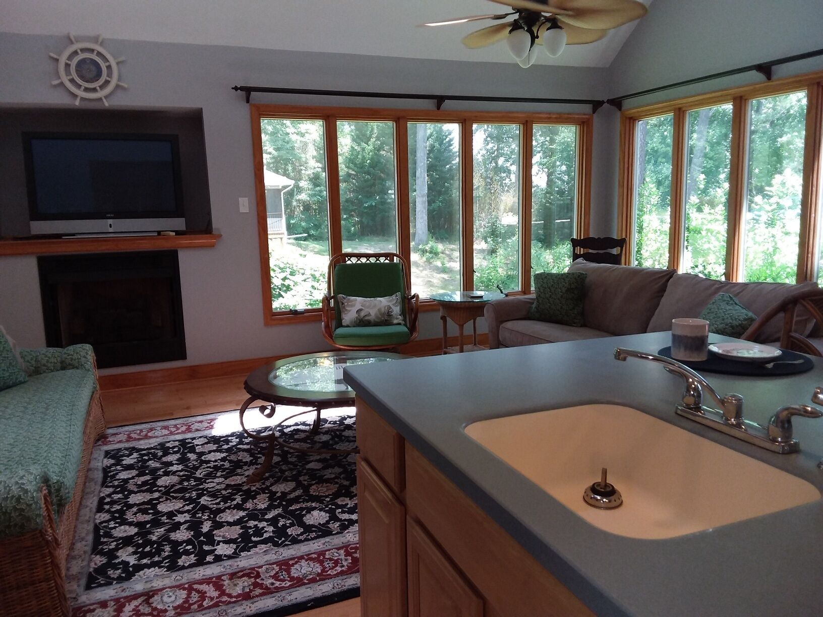 Televisor intel·ligent, llar de foc i llibres 