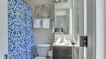 Hair dryer, towels