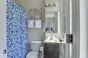 Hair dryer, towels