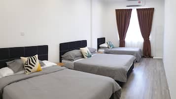 Down duvets, blackout curtains, iron/ironing board, free WiFi