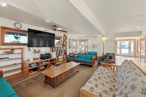 TV, DVD player, table football