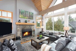 电视、壁炉、办公室