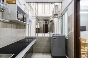 Microwave, cookware/dishes/utensils - SGhouses-MODERNLY SIMPLIFY  APARTMENT-1bdr (Tan Binh)