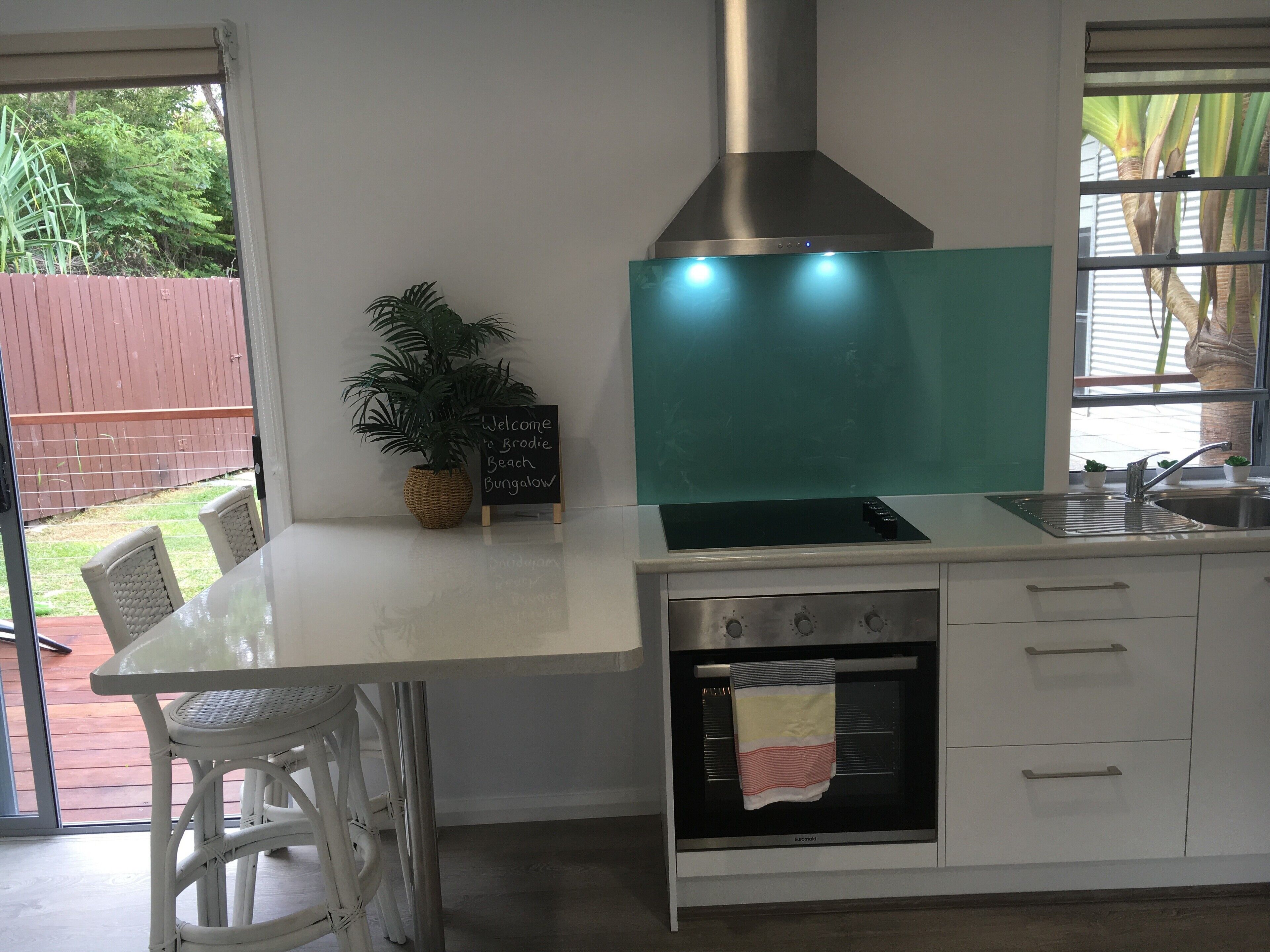 Fridge, microwave, oven, electric kettle