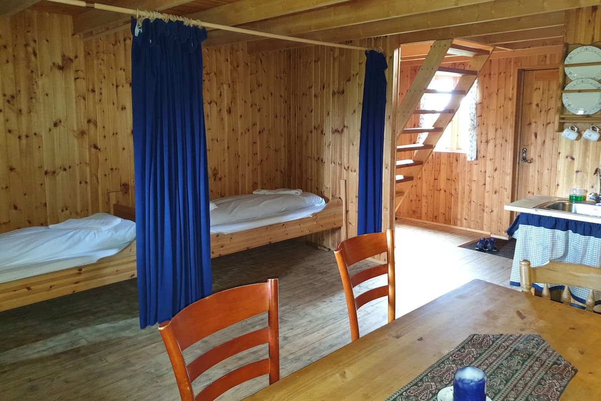 Baita familiare, angolo cottura, vista valle | Area soggiorno