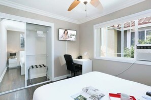 2 bedrooms, premium bedding, desk, iron/ironing board