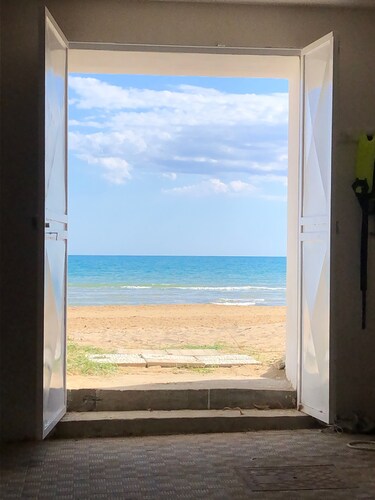House on the beach of Punta Piccola at the Scala dei Turchi