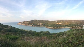 A coastal landscape with a rocky island and a clear view of the sea. - THE TERRACE ON THE CREW (Santa Teresa Gallura)