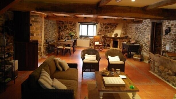 TV, fireplace, DVD player, books