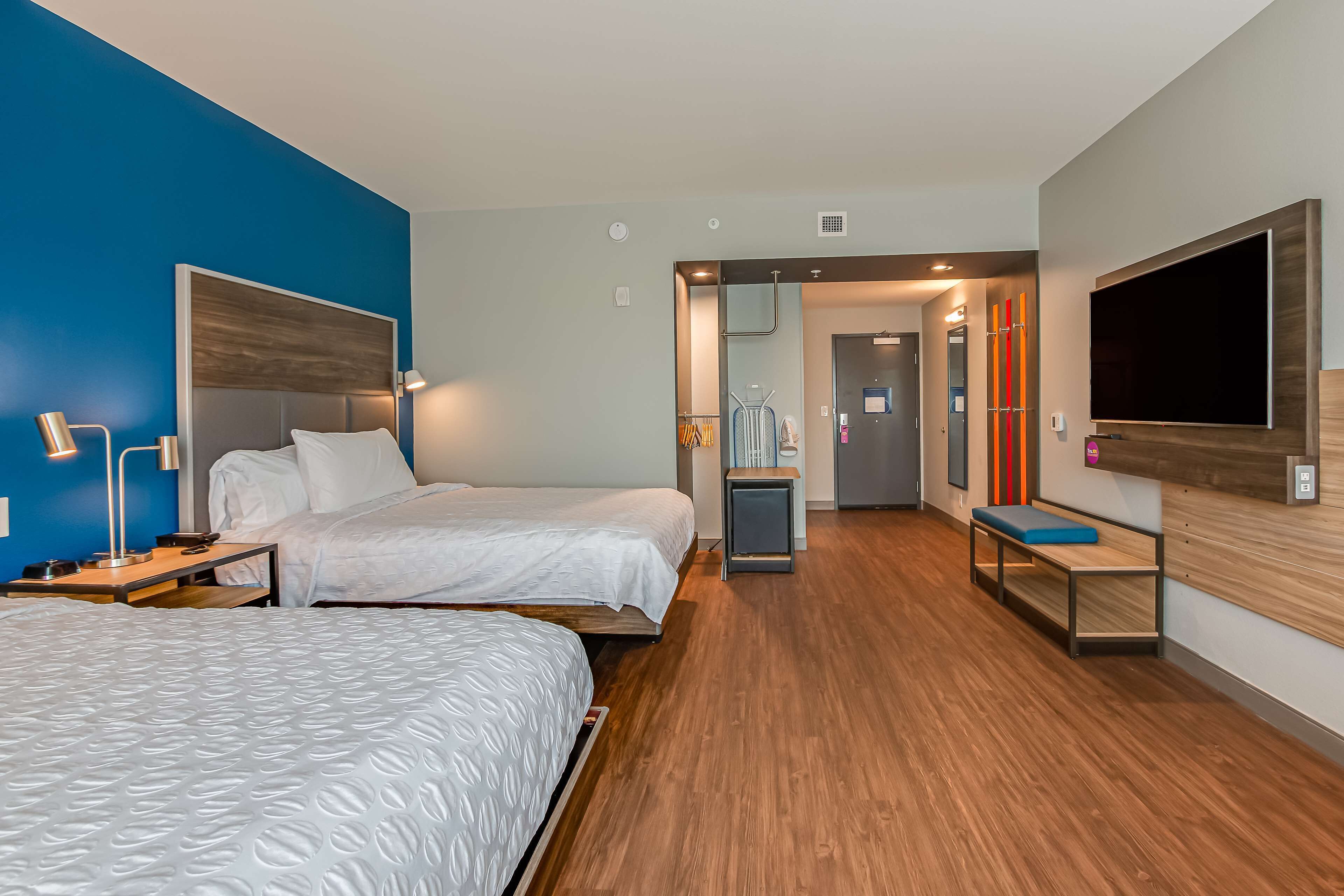 room, 2 queen beds | desk, blackout curtains, iron/ironing board, free cots/infant beds