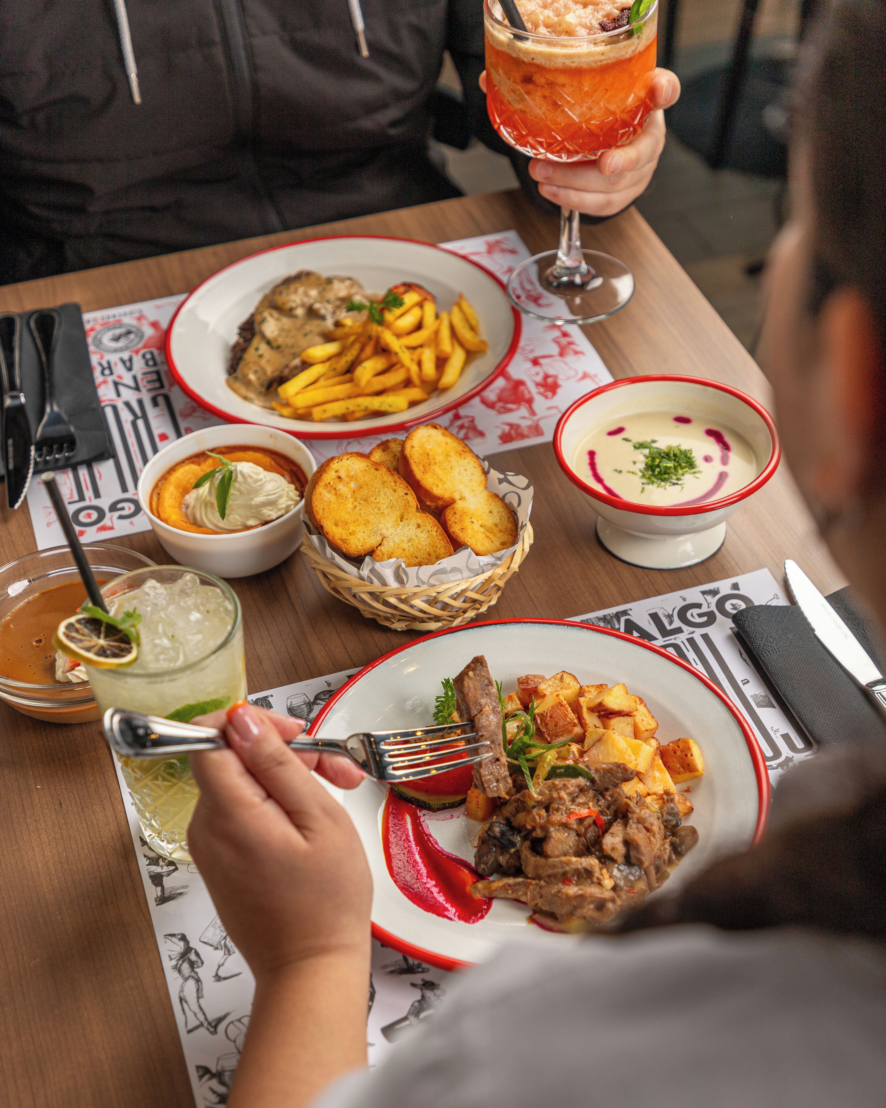 breakfast, lunch and dinner served