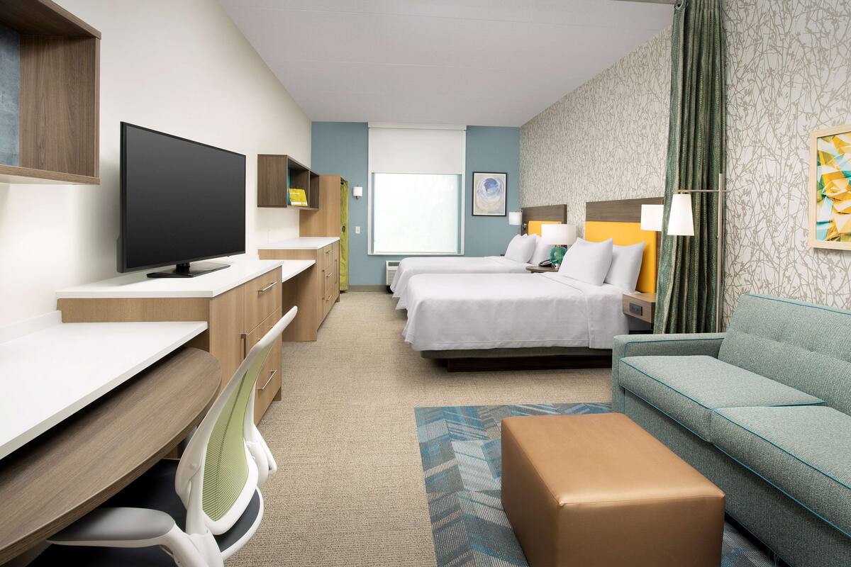 1 bedroom, desk, laptop workspace, iron/ironing board