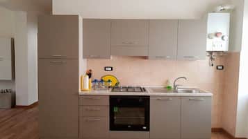 Fridge, oven, stovetop, coffee/tea maker