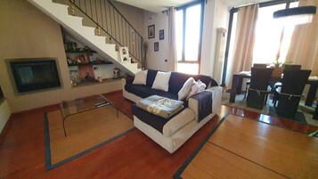 TV, lettore DVD, libri