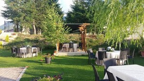 Outdoor banquet area