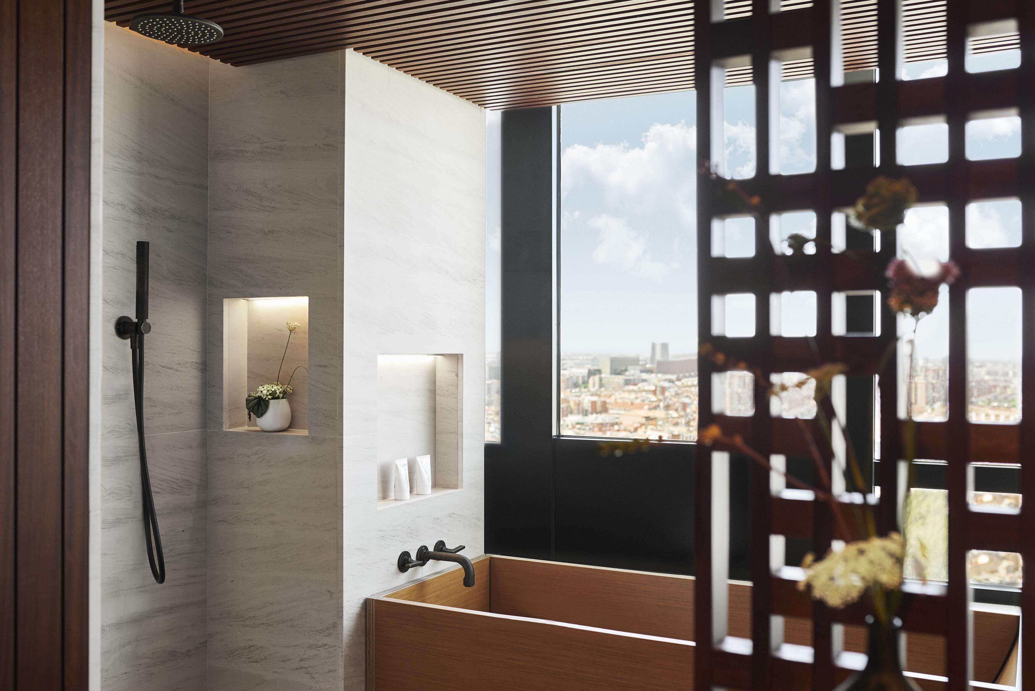 Lakens van Egyptisch katoen, luxe beddengoed, een minibar