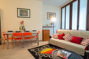 TV, DVD player, video library