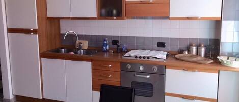 Fridge, oven, stovetop