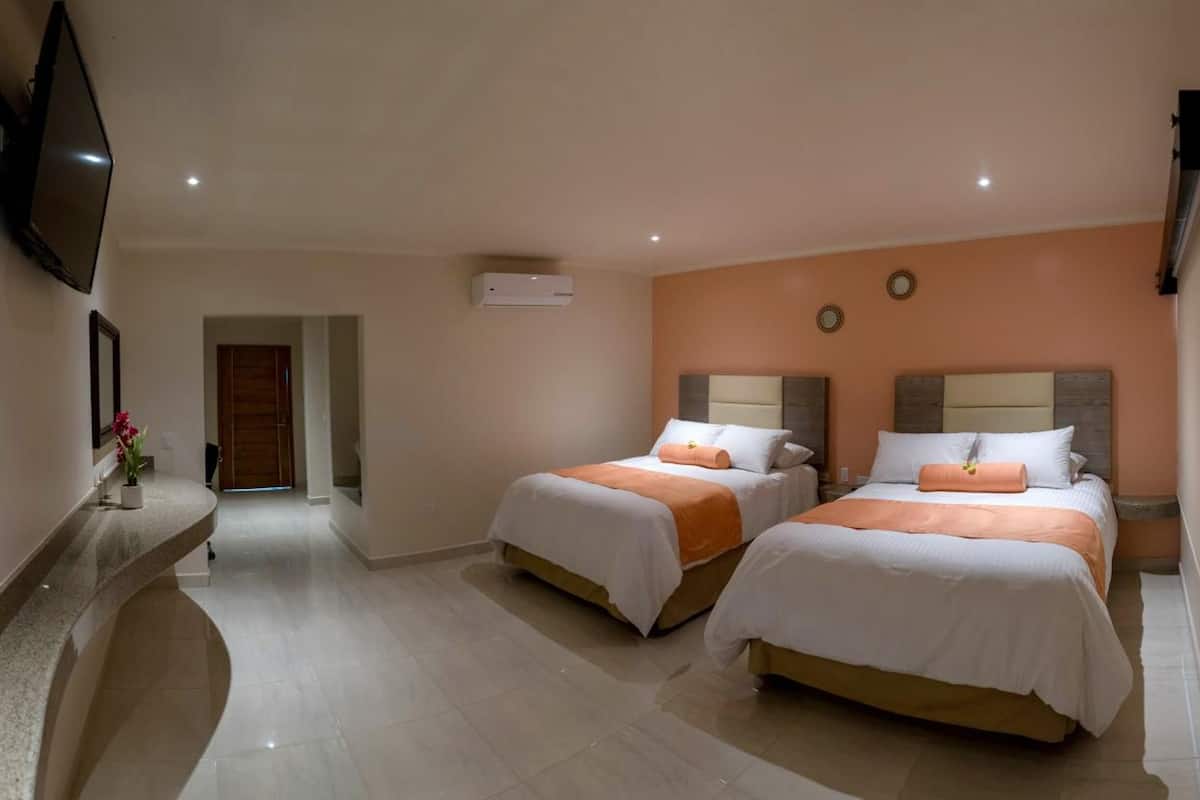 standard double room, 2 queen beds | 1 bedroom, select comfort beds, iron/ironing board, free wifi