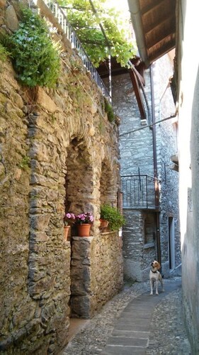 Medieval tower in a quaint old village