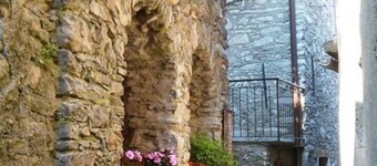 Medieval tower in a quaint old village